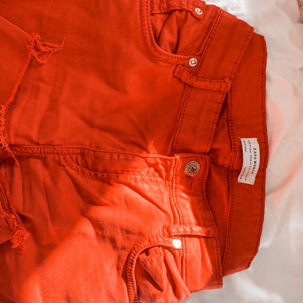 zara’s women red skinny jeans